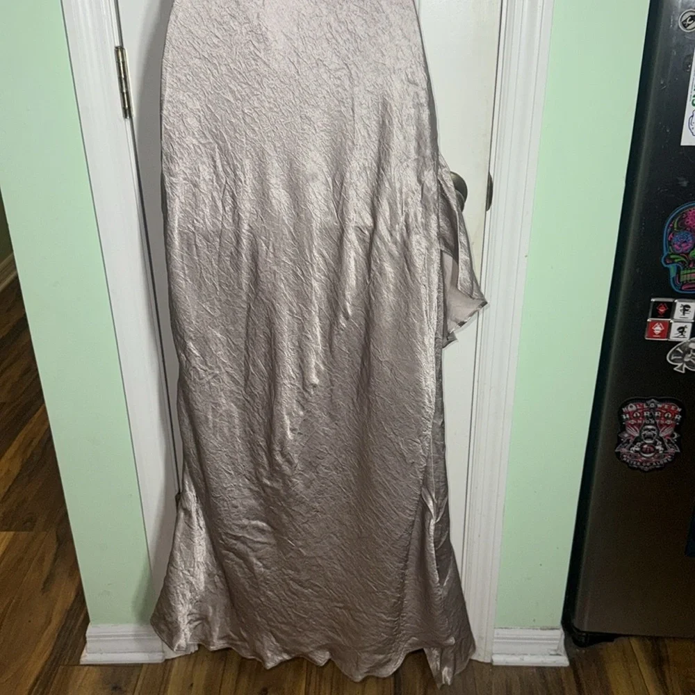 Backstage x Free People Dusty Pink Shimmery Asymmetrical Dancing Gown Size XS - Picture 9 of 12